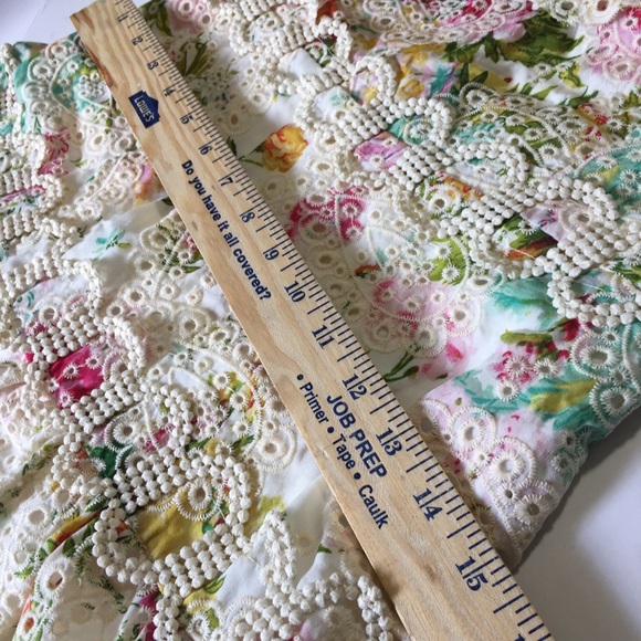 Just Me white floral ruffle lace dress M - Picture 8 of 14